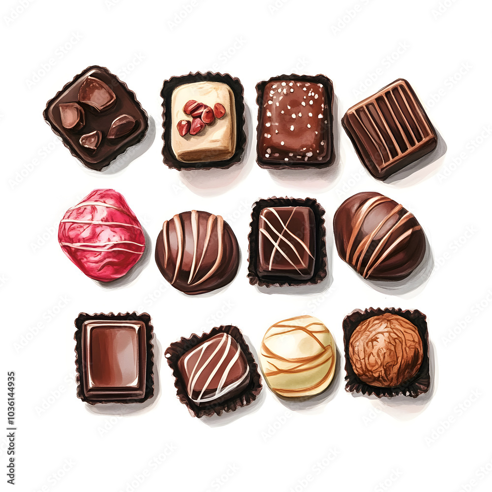 chocolate candies isolated on white chocolate candies isolated on white
