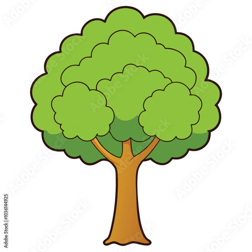 Trees Vibrant Flat Illustrations Collection. Flat illustration. Vector images on a white background