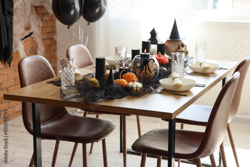 Festive table setting with ...