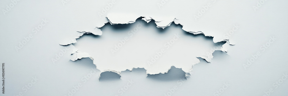 Torn paper with a hole in the middle. Torn paper with a hole in the middle.