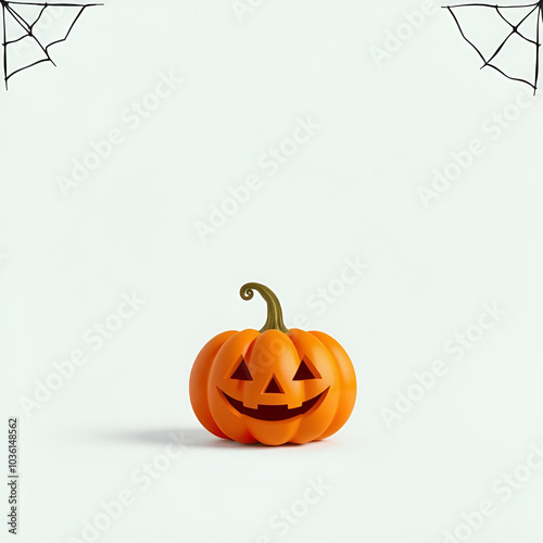 Wallpaper Mural Halloween pumpkin in minimal style on empty background   Torontodigital.ca