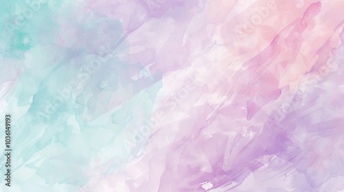 A gentle pastel background with watercolor-like patterns in pink, lavender, and teal