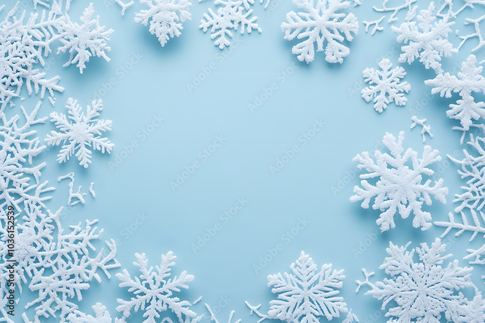 Snowflakes on Blue Winter Background Snowflakes on Blue Winter Background