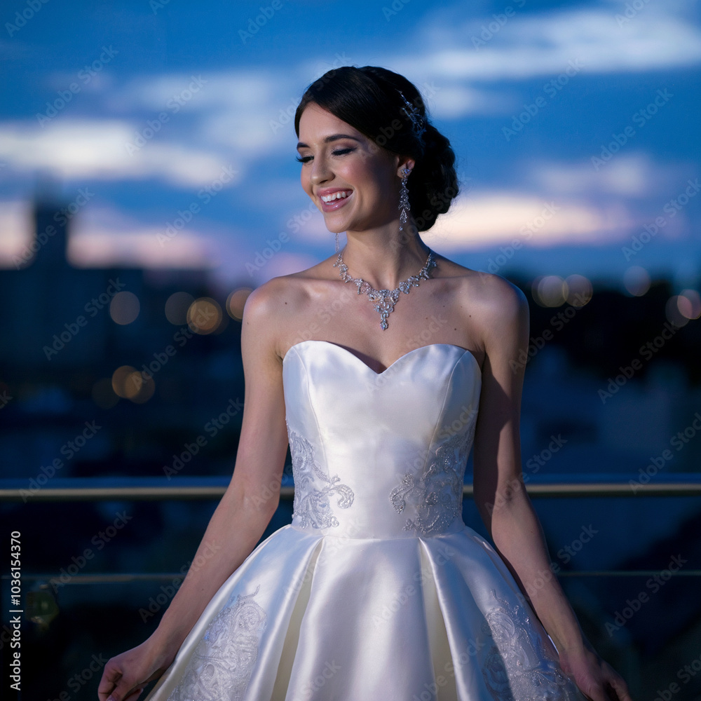 Fototapeta premium bride in wedding dress