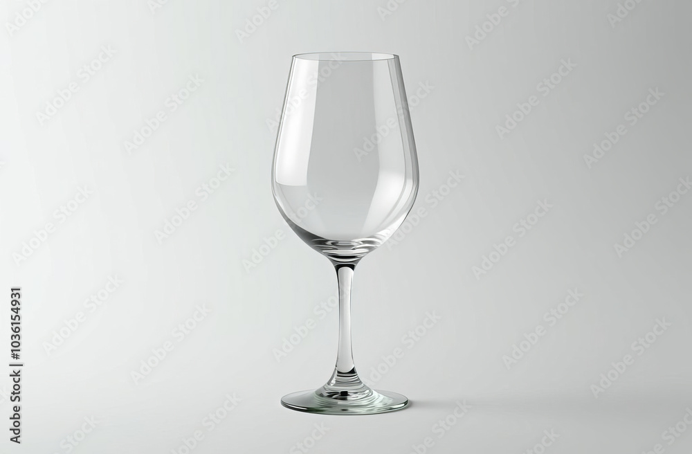 Elegant empty wine glass on a white background, perfect for culinary presentations, wine tastings, and sophisticated dining settings Elegant empty wine glass on a white background, perfect for culinary presentations, wine tastings, and sophisticated dining settings
