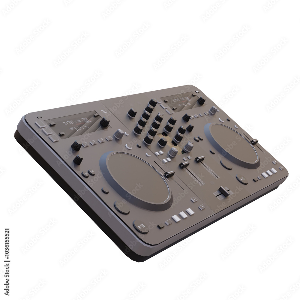 Fototapeta premium 3d render dj controller with transparent background