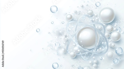 Wallpaper Mural Abstract illustration featuring white spheres and bubbles, symbolizing science and purity. Torontodigital.ca