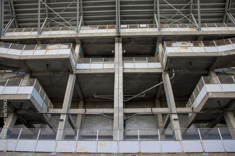 Modern architecture of the Spartan stadium at Michigan State University (MSU) in East Lansing. Modern architecture of the Spartan stadium at Michigan State University (MSU) in East Lansing.