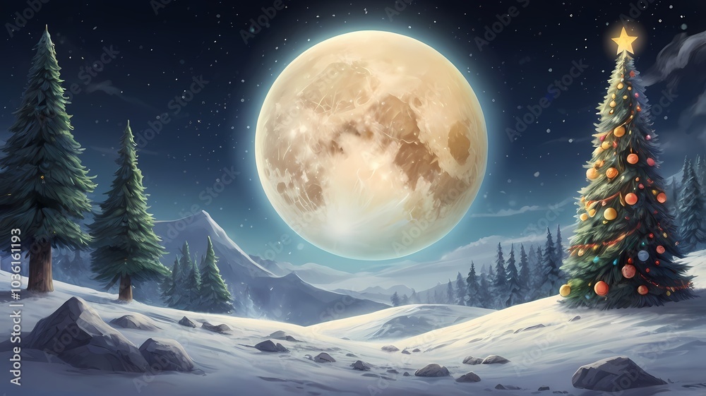 Naklejka premium Christmas, Christmas tree, background, 2024, 2025, new year, festival, type 000023