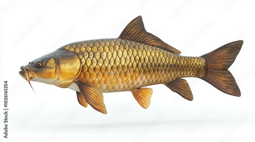Bighead Carp is depicted in a dynamic swimming position highlighting its distinct body shape and scales. This fish is well known in aquaculture for its size and adaptability. Bighead Carp is depicted in a dynamic swimming position highlighting its distinct body shape and scales. This fish is well known in aquaculture for its size and adaptability.