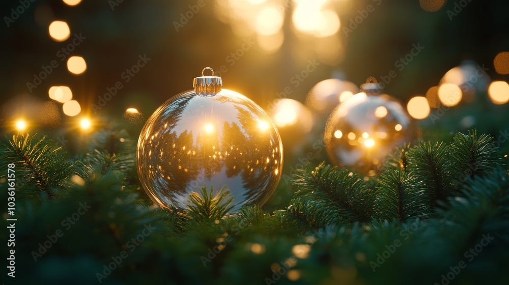 Hyperrealistic Seamless Design of Pine Branches with Glass Elements for Stunning Visuals and Decor Hyperrealistic Seamless Design of Pine Branches with Glass Elements for Stunning Visuals and Decor