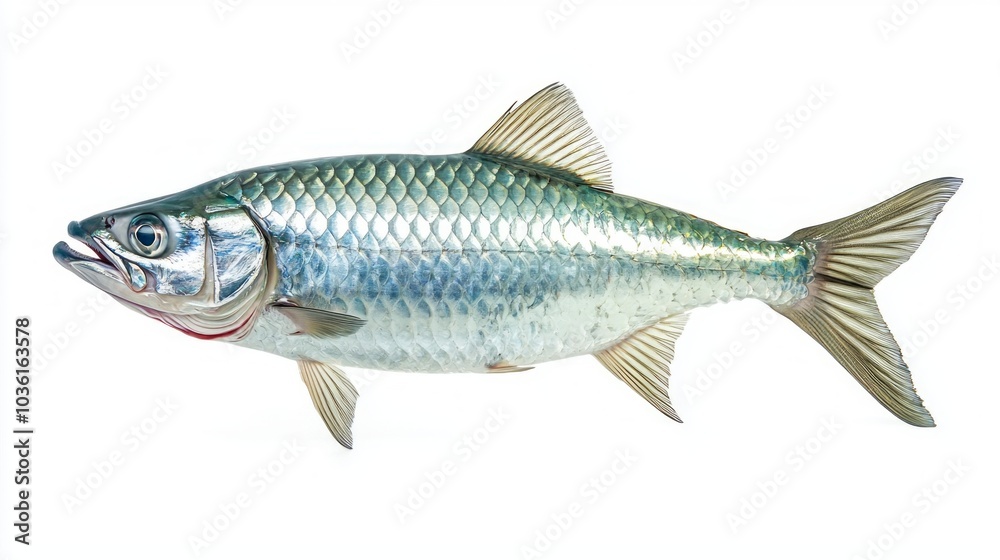 Tarpon Megalops atlanticus displays its striking iridescent body and streamlined form highlighting the beauty of this species against a plain background. Tarpon Megalops atlanticus displays its striking iridescent body and streamlined form highlighting the beauty of this species against a plain background.