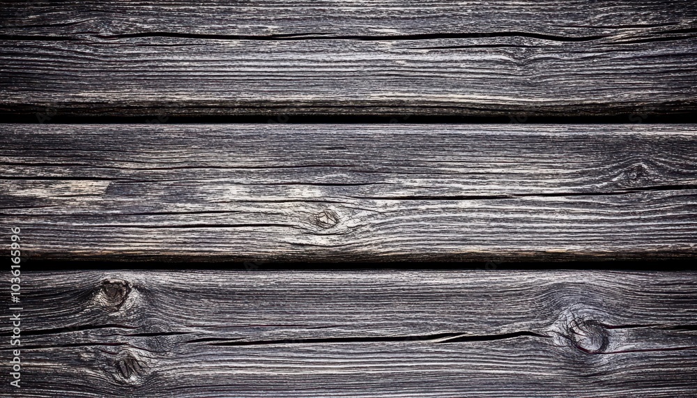 Fototapeta premium Weathered wooden planks with intricate grain patterns at an outdoor setting