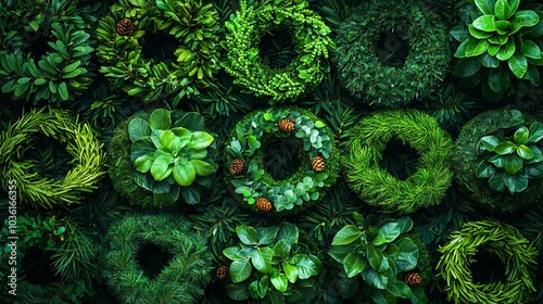 Wallpaper Mural A Captivating Collection of Lush Green Wreaths Showcasing Diverse Foliage for Natural Decor Inspiration Torontodigital.ca