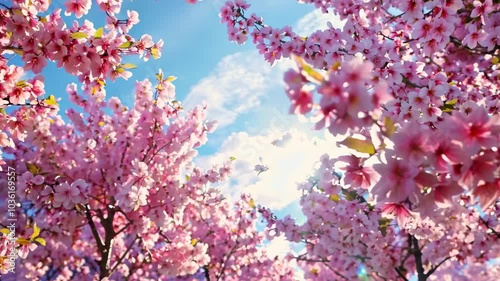 Blooming cherry blossom trees in spring, Video