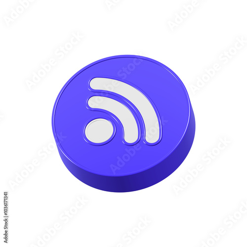 wifi icon 3d blue color symbol