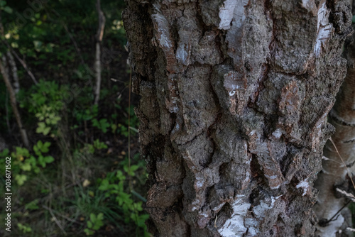 Old birch trunk photo