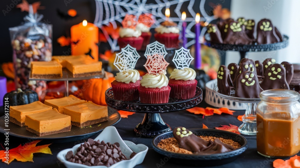 Naklejka premium halloween-themed-pudding-desserts