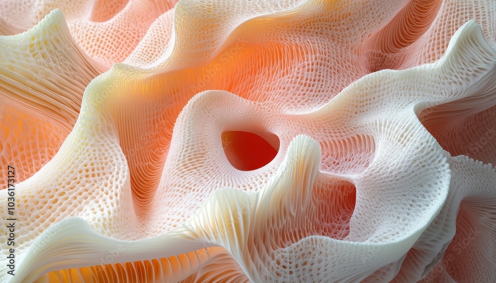 Intricate coral texture with soft orange hues in a natural underwater setting Intricate coral texture with soft orange hues in a natural underwater setting