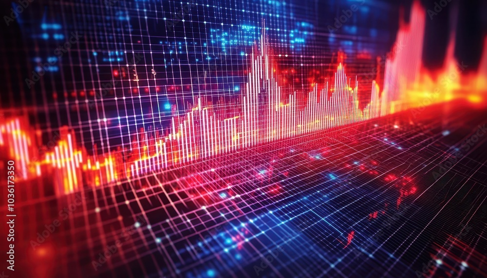 Dynamic digital data visualization with vibrant colors and intricate patterns Dynamic digital data visualization with vibrant colors and intricate patterns