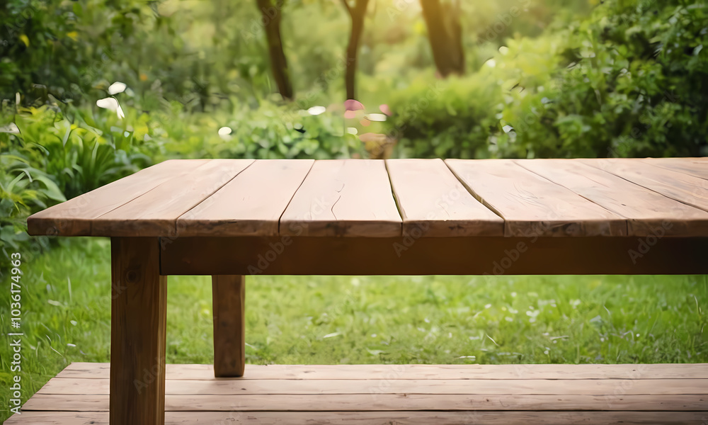 picnic table in the park Generated AI picnic table in the park Generated AI