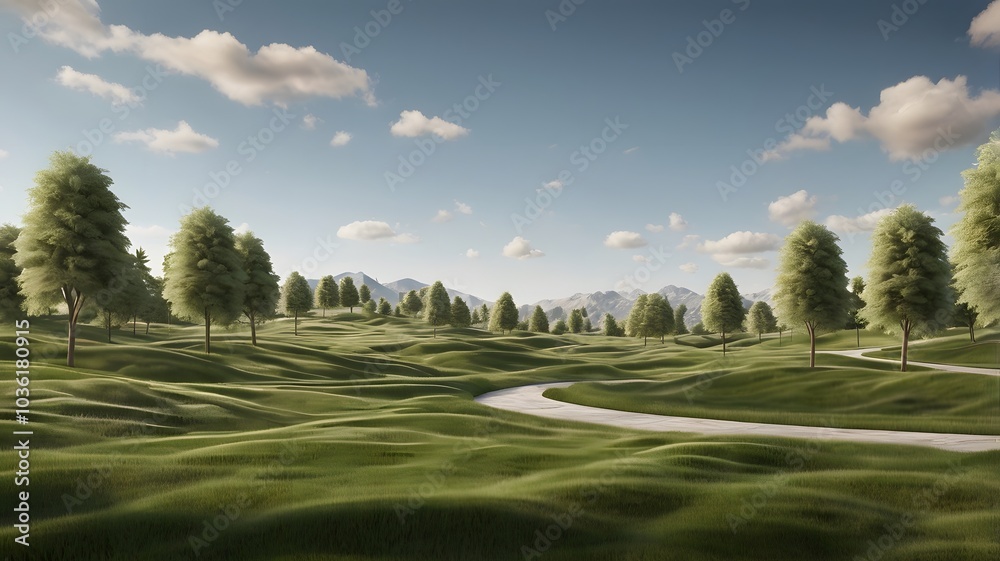 Architectural and landscape concept Green created with generative Ai Architectural and landscape concept Green created with generative Ai