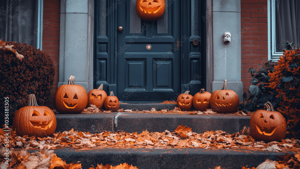 Obraz premium Halloween pumpkin and pumpkins