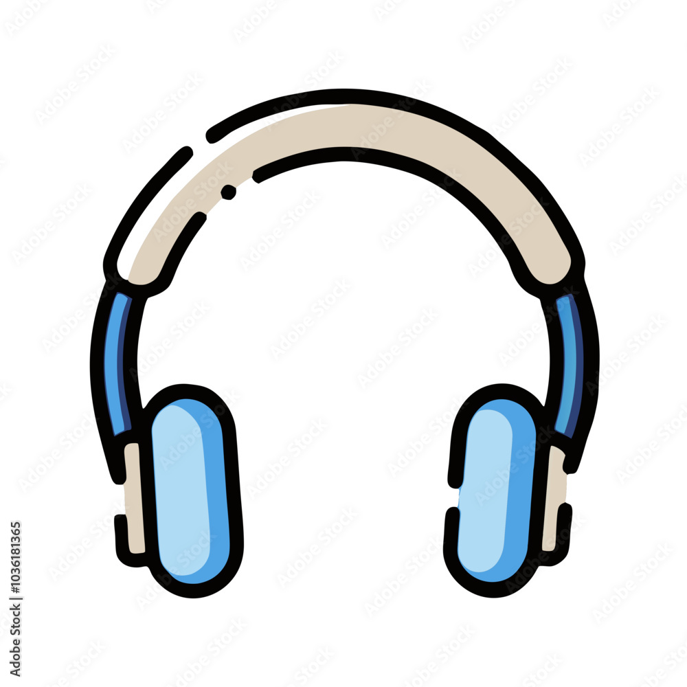 Stylized headphones icon for music and audio themes Stylized headphones icon for music and audio themes