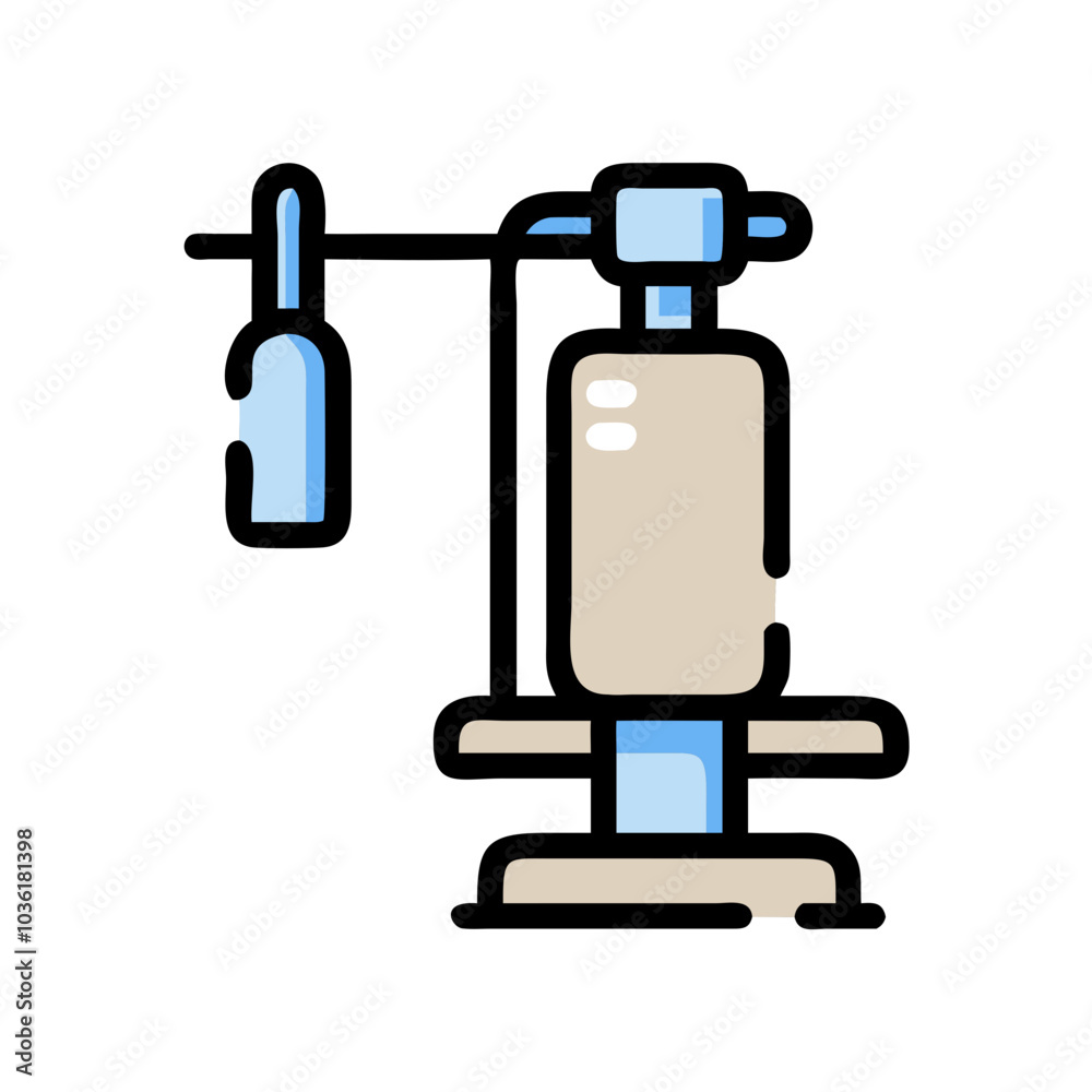 Stylized gym equipment icon for fitness and training themes Stylized gym equipment icon for fitness and training themes