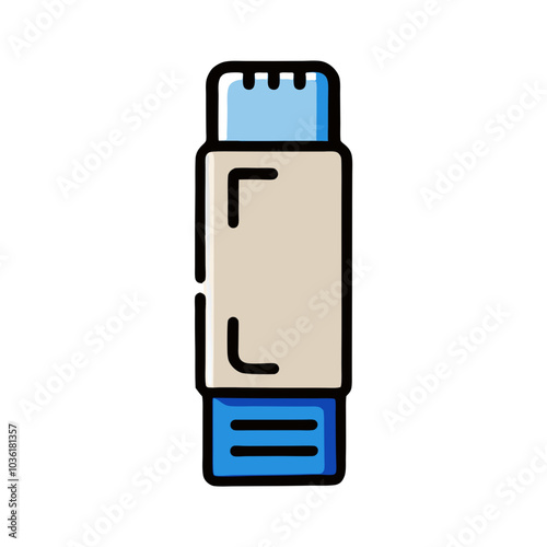 Stylized glue stick icon for crafting and stationery themes