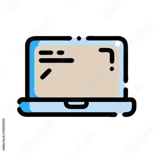 Stylized laptop icon for technology and digital workspace themes