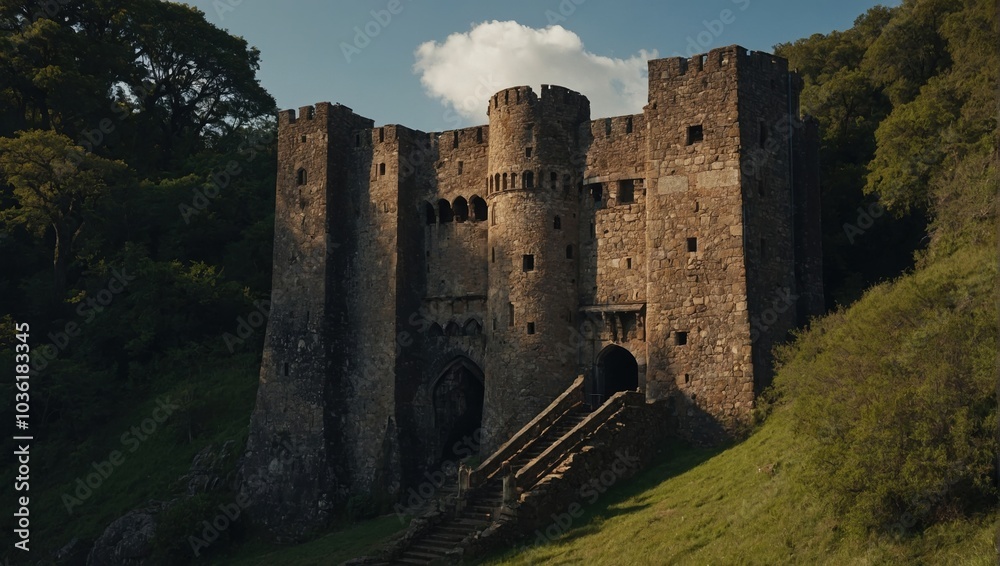An enchanting archer tower surrounded by lush greenery creates a serene escape from chaos An enchanting archer tower surrounded by lush greenery creates a serene escape from chaos