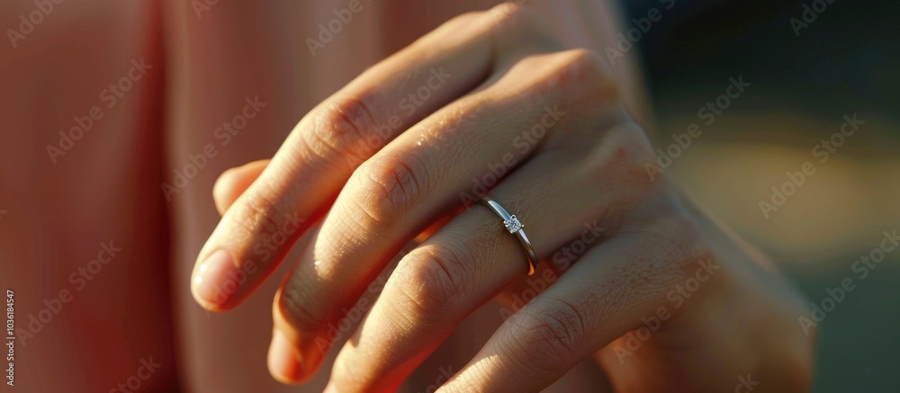 Fototapeta premium Wedding Ring On The Finger