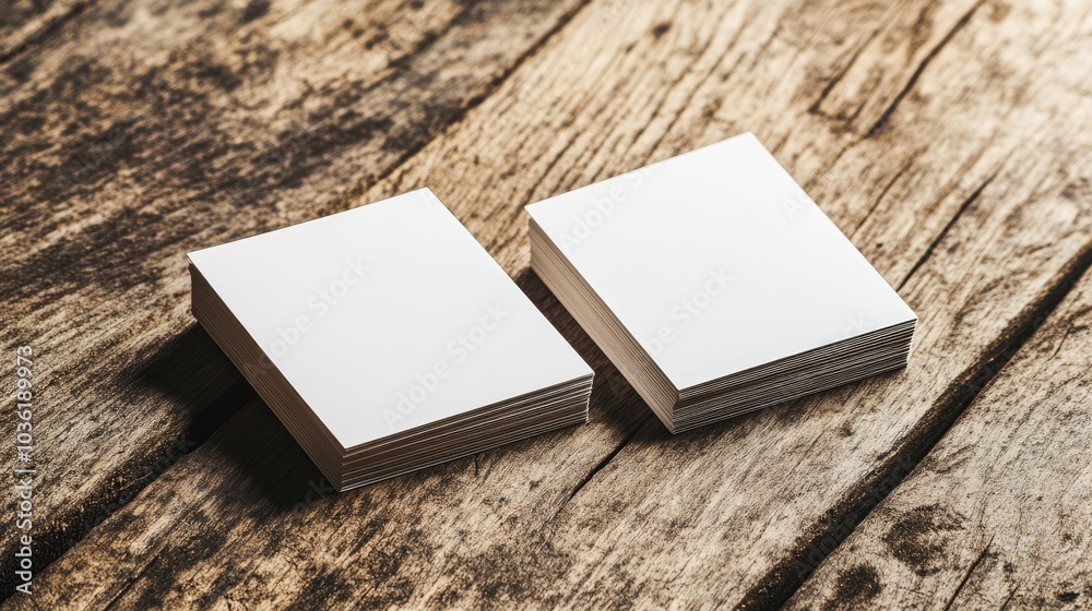 Blank business cards displayed on a duotone and wooden backdrop ideal for showcasing text and logos Blank business cards displayed on a duotone and wooden backdrop ideal for showcasing text and logos