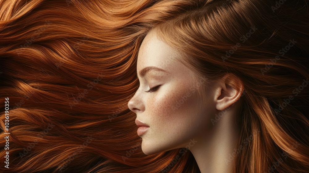 Naklejka premium Beautiful model showcasing long hair extensions