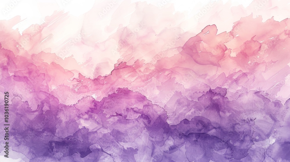 Fototapeta premium Soft and dreamy watercolor texture in shades of lavender and pink, perfect for romantic themes