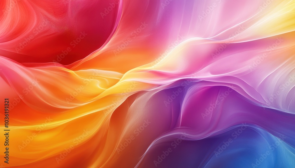 Obraz premium Colorful abstract waves blending in soft gradients during sunset