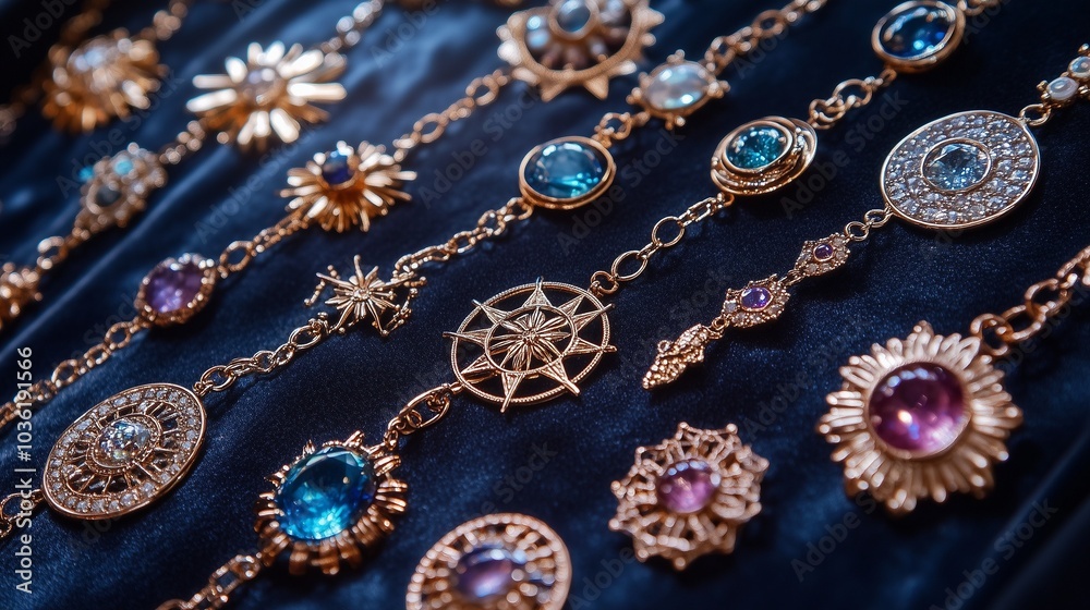 Astrology-inspired jewelry with zodiac symbols and gemstones Astrology-inspired jewelry with zodiac symbols and gemstones
