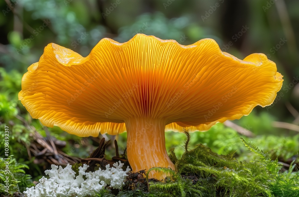 Close-up photo of mushroom in autumn forest Close-up photo of mushroom in autumn forest