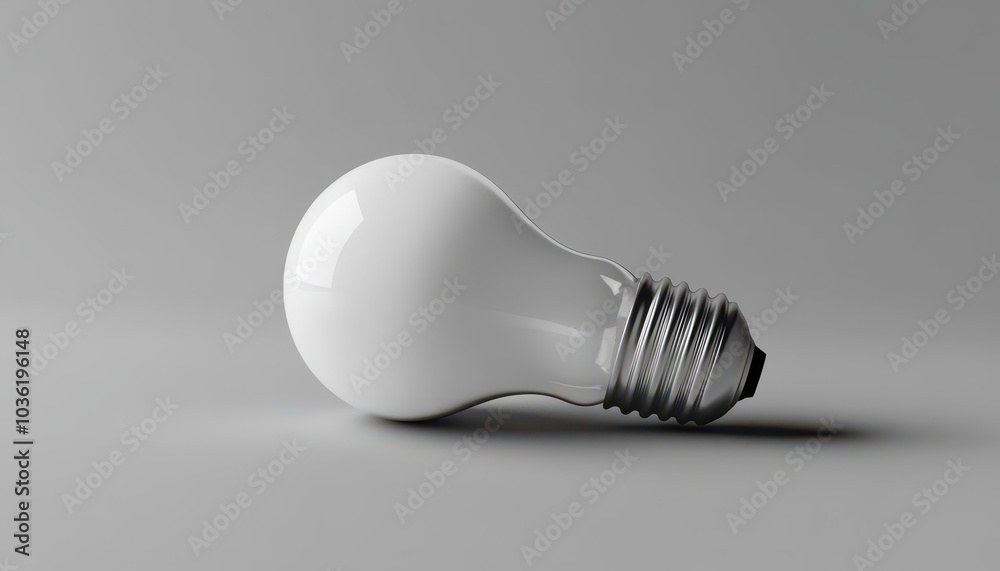 A close-up view of a light bulb on a gray surface in soft natural light A close-up view of a light bulb on a gray surface in soft natural light
