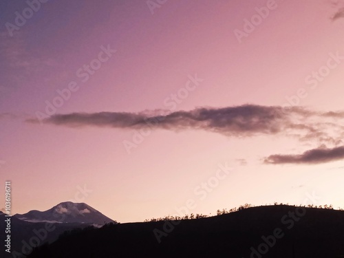 sunset in the mountains