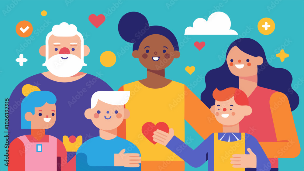 These illustrations focus on shared experiences and vibrant interactions that encourage inclusivity across generations while highlighting the joy of collaboration.