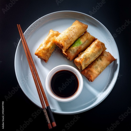 vegan Spring rolls, AI generated photo