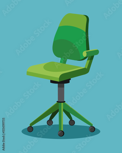 Desk chairs are made from recycled materials and are ergonomically designed to promote good posture and reduce strain on the body.. Vector illustration