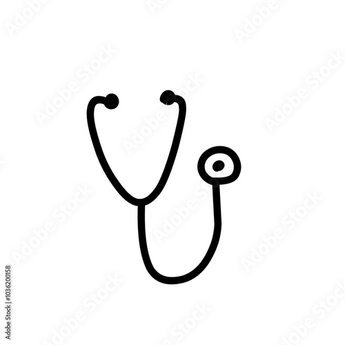 medical stethoscope line icon