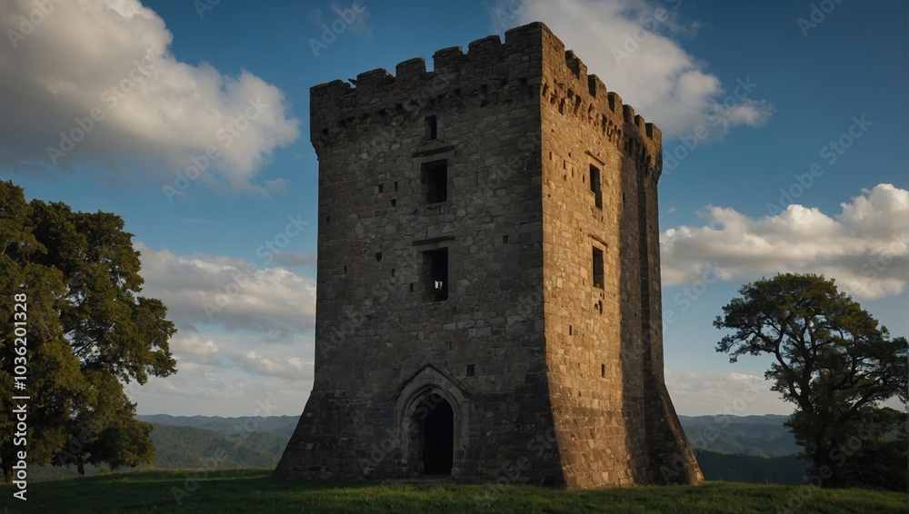 The archer tower enhances the beauty of the natural landscape The archer tower enhances the beauty of the natural landscape