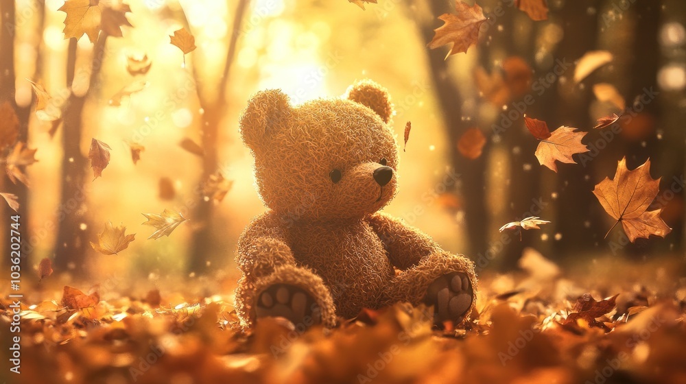 Teddy Bear in Autumn Teddy Bear in Autumn