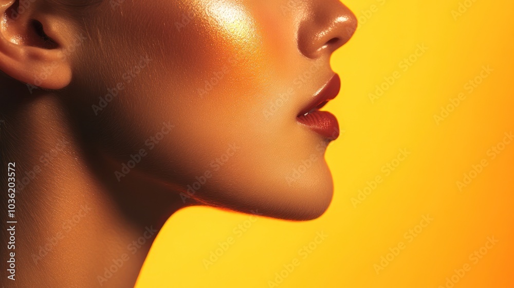 Close-up of a Woman's Face with Bright Makeup Close-up of a Woman's Face with Bright Makeup