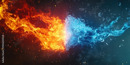 Abstract image of flames and water.