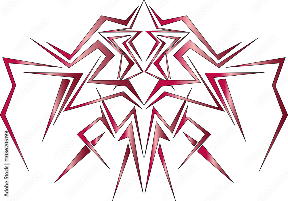 tribal red star Art & Illustration tribal red star Art & Illustration